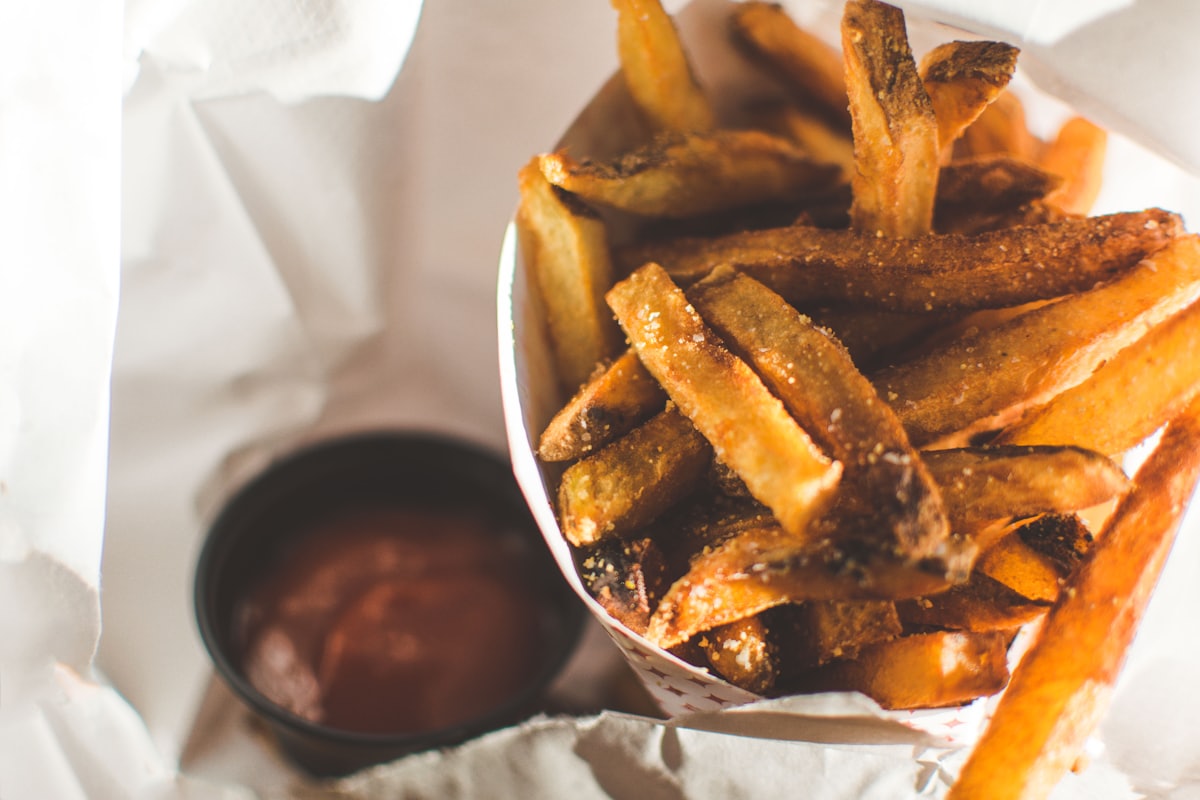 Pommes frites in Nahaufnahme